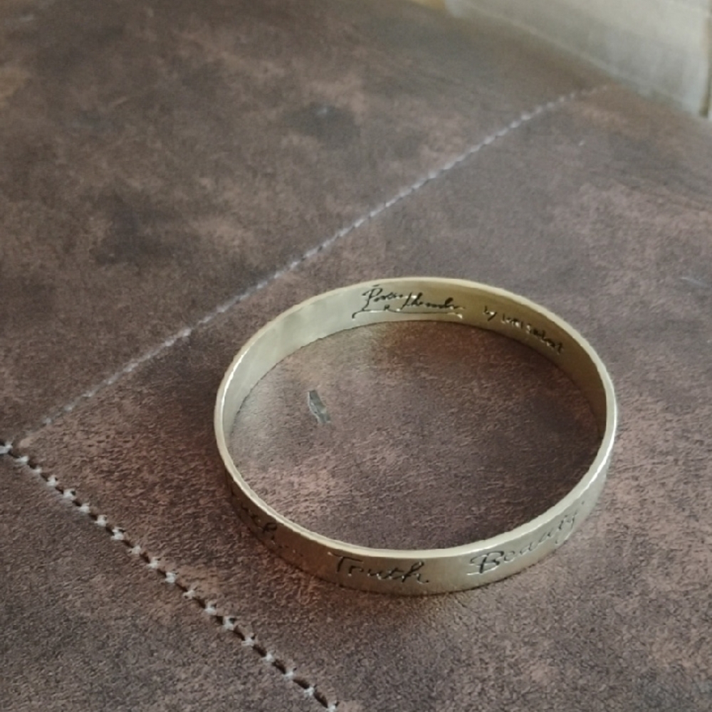 Lori Siebert Engraved Gold-Tone Bangle Bracelet